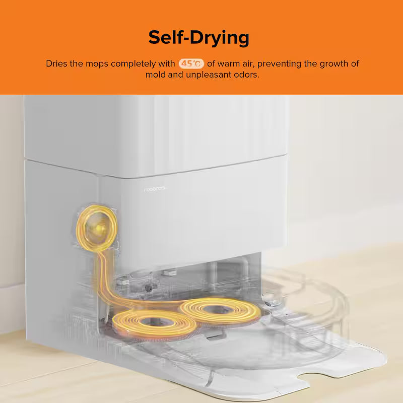 Robotic Vacuum and Mop with Self-Emptying, Self-Drying, White X9162