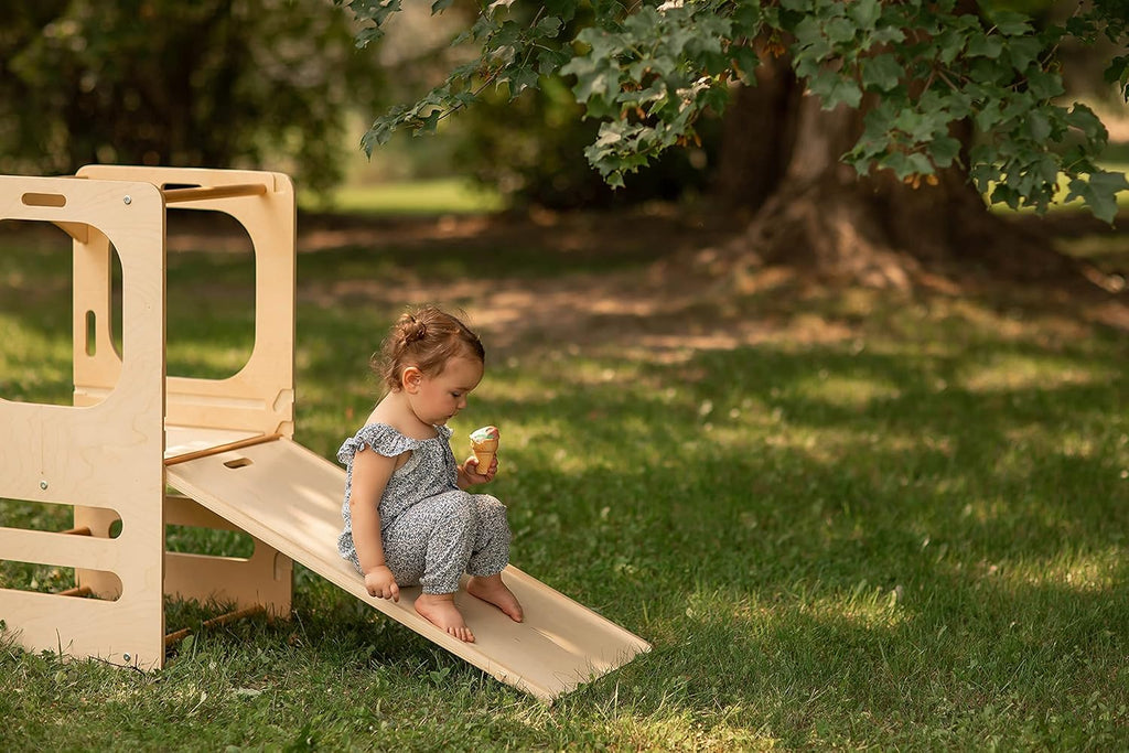 Climbing Play Tower with Slide and Chalkboard V6128
