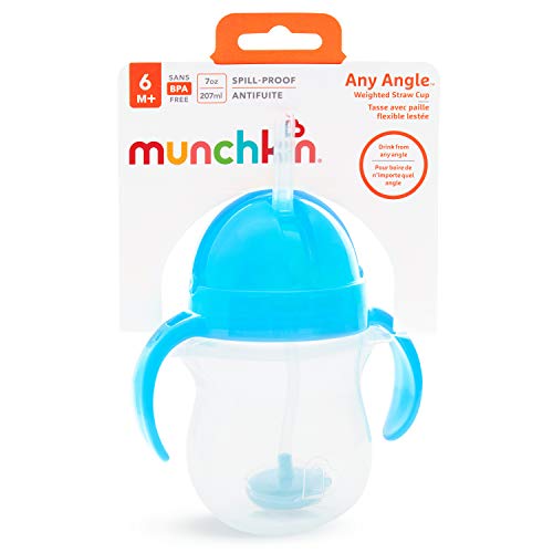 7 Ounce 2 Pack Blue/Green Weighted Straw Sippy Cup R473
