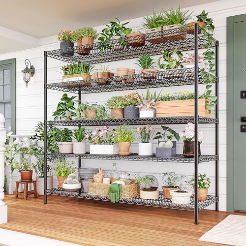 55.5" W 5 Tier Metal Shelving Unit R75606