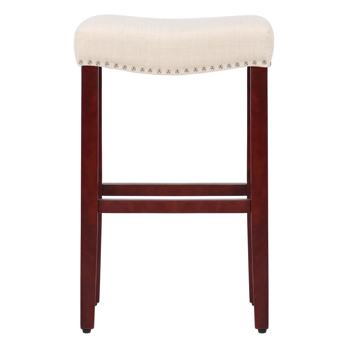 29 Inch Beige Upholstered Wood Bar Stools Z29570