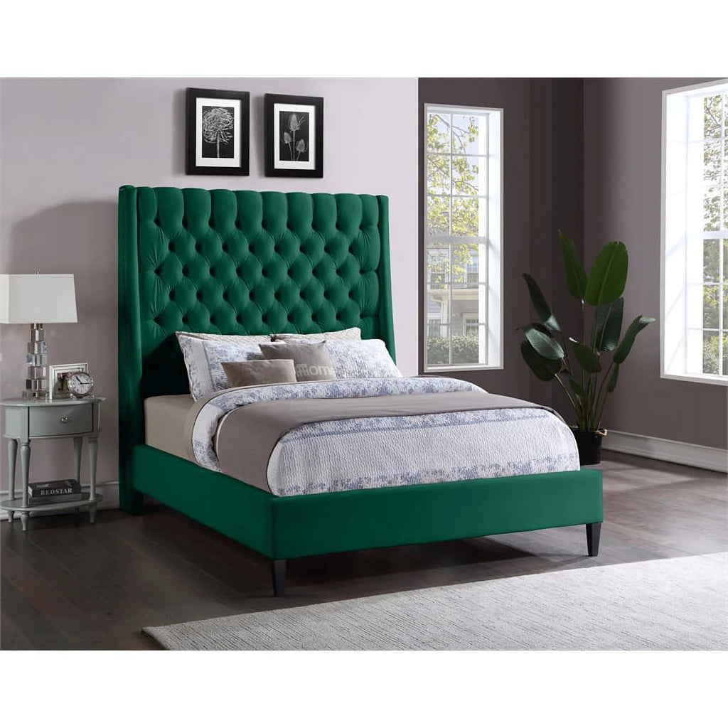 Green Velvet Queen Bed M839