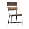 Brown Metal and Wood Dining Chair Set of 2 K796