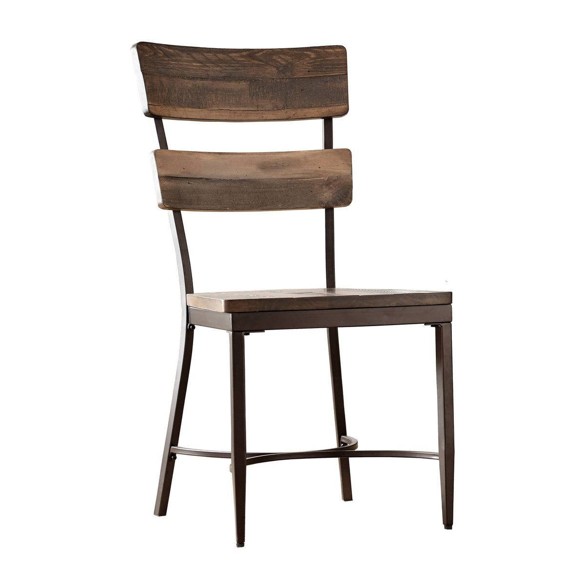 Brown Metal and Wood Dining Chair Set of 2 K796
