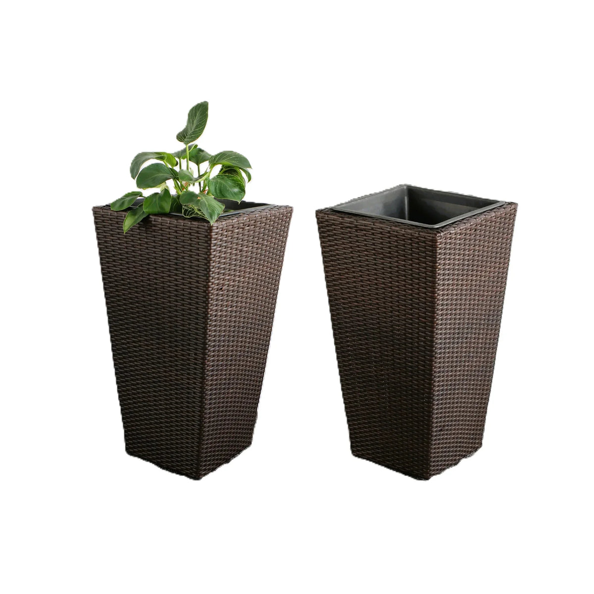 Rectangular All-Weather Wicker Planter with Plastic Liner Z163158