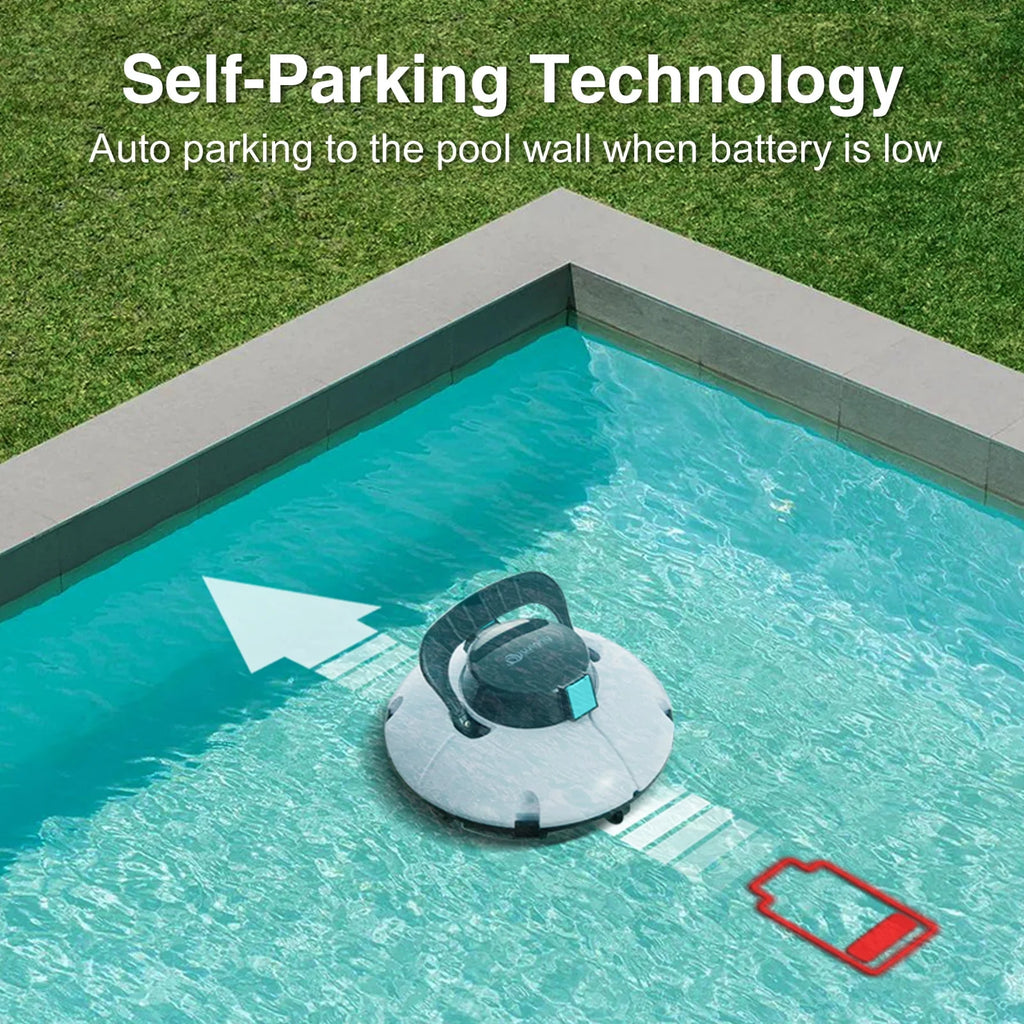Cordless Robotic Pool Cleaner with Dual Suction Ports O82743