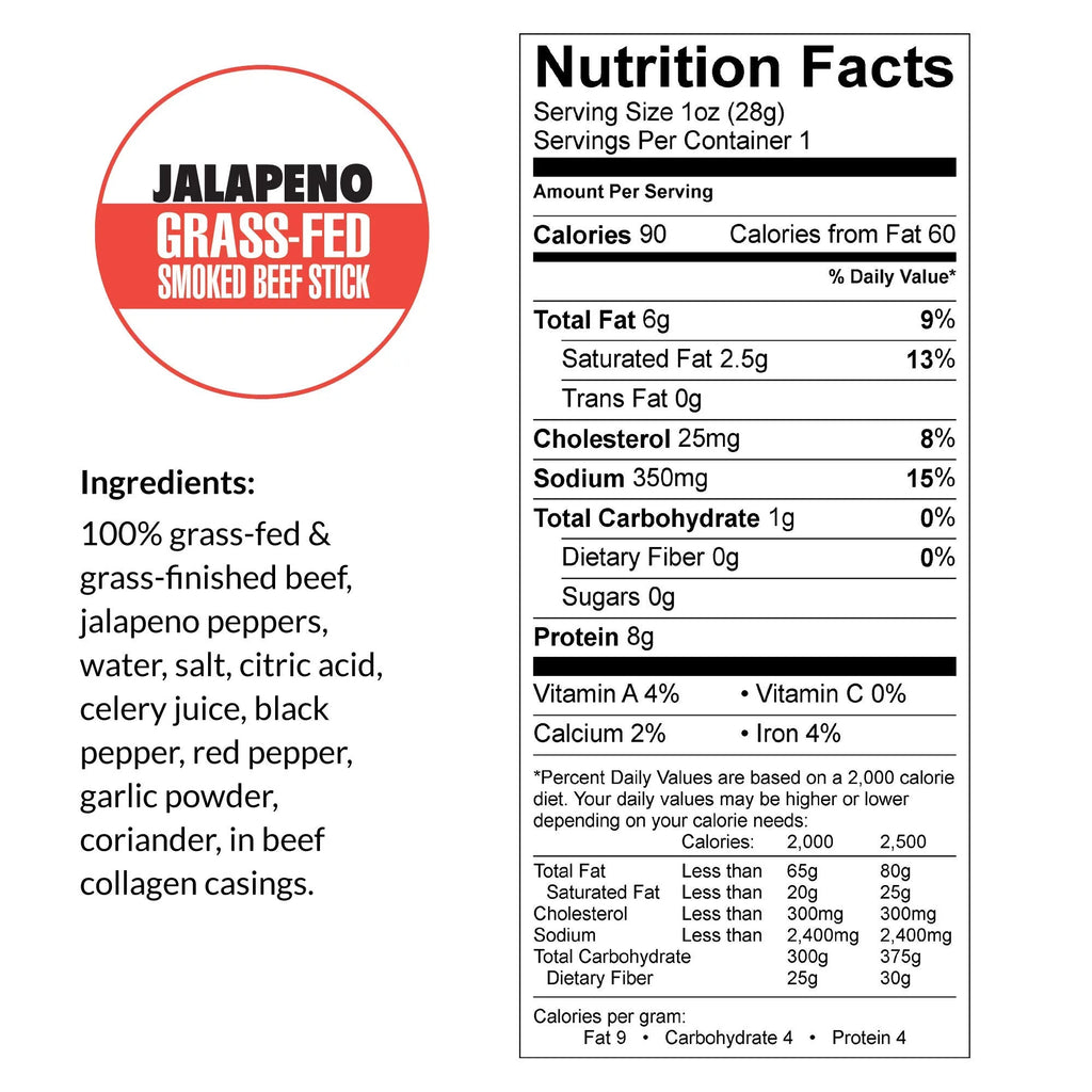 No Sugar 100% Grass-fed Non-GMO Beef Sticks 72 Count G575