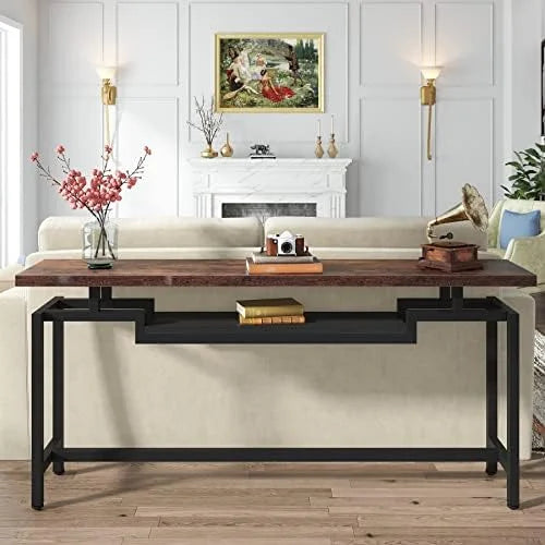 70 inch Narrow Long Console Table with 2 Tiers S94353