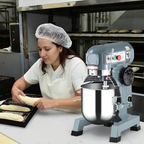 450W 10QT 3-Speed Stainless Steel Commercial Food Mixer J13819