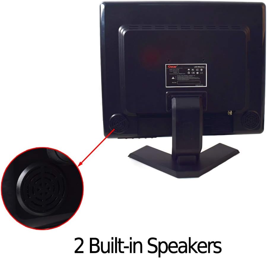 15 Professional CCTV Monitor VGA HDMI AV BNC 4:3 LCD Security Screen 1024x768 C208161