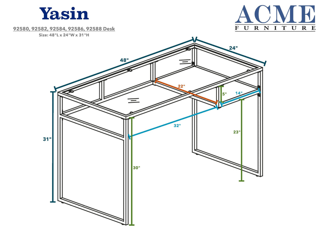 Blue Glass Desk R8276