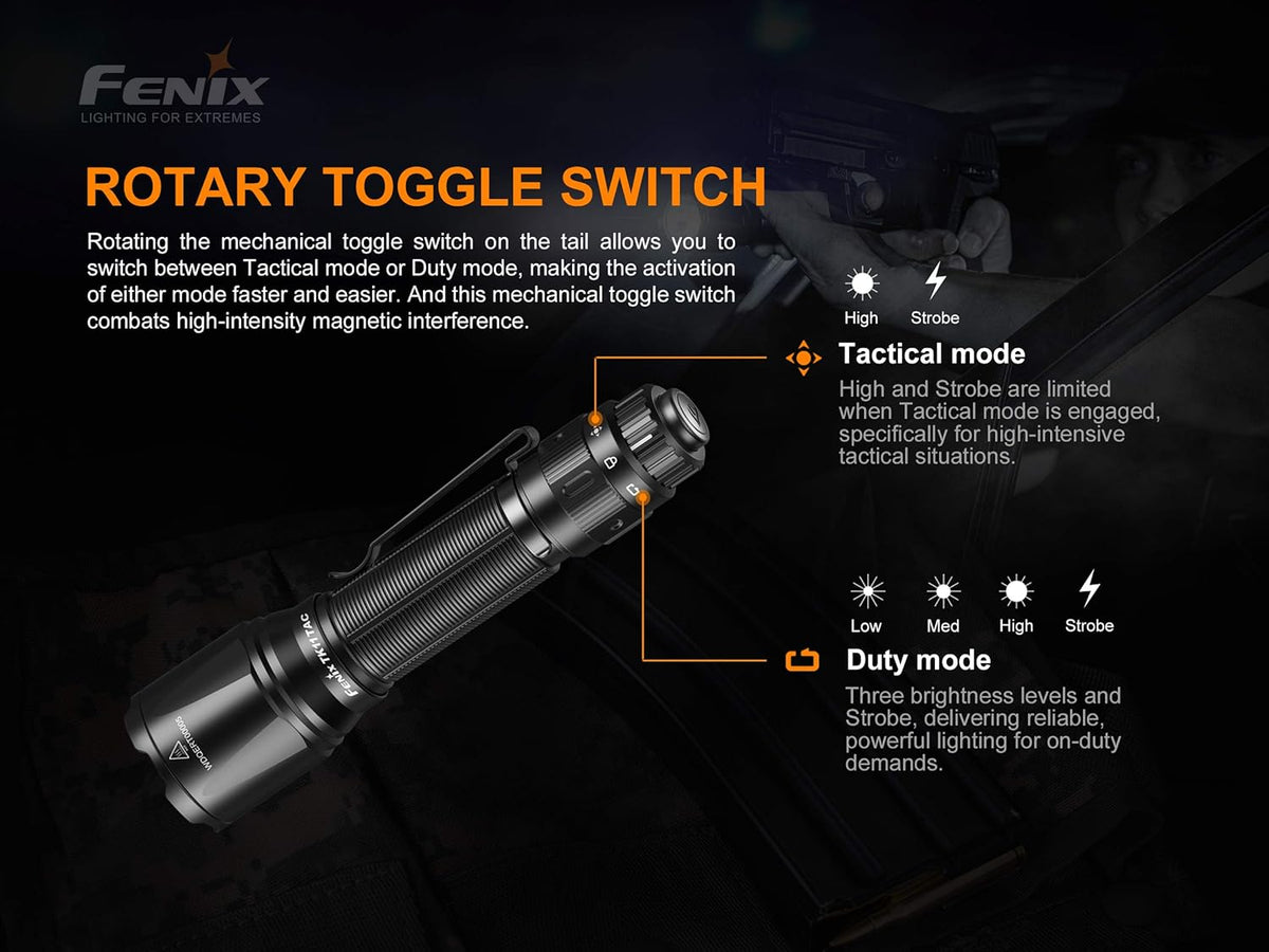 1600 Lumen Tactical Flashlight with Rechargeable Battery K66342