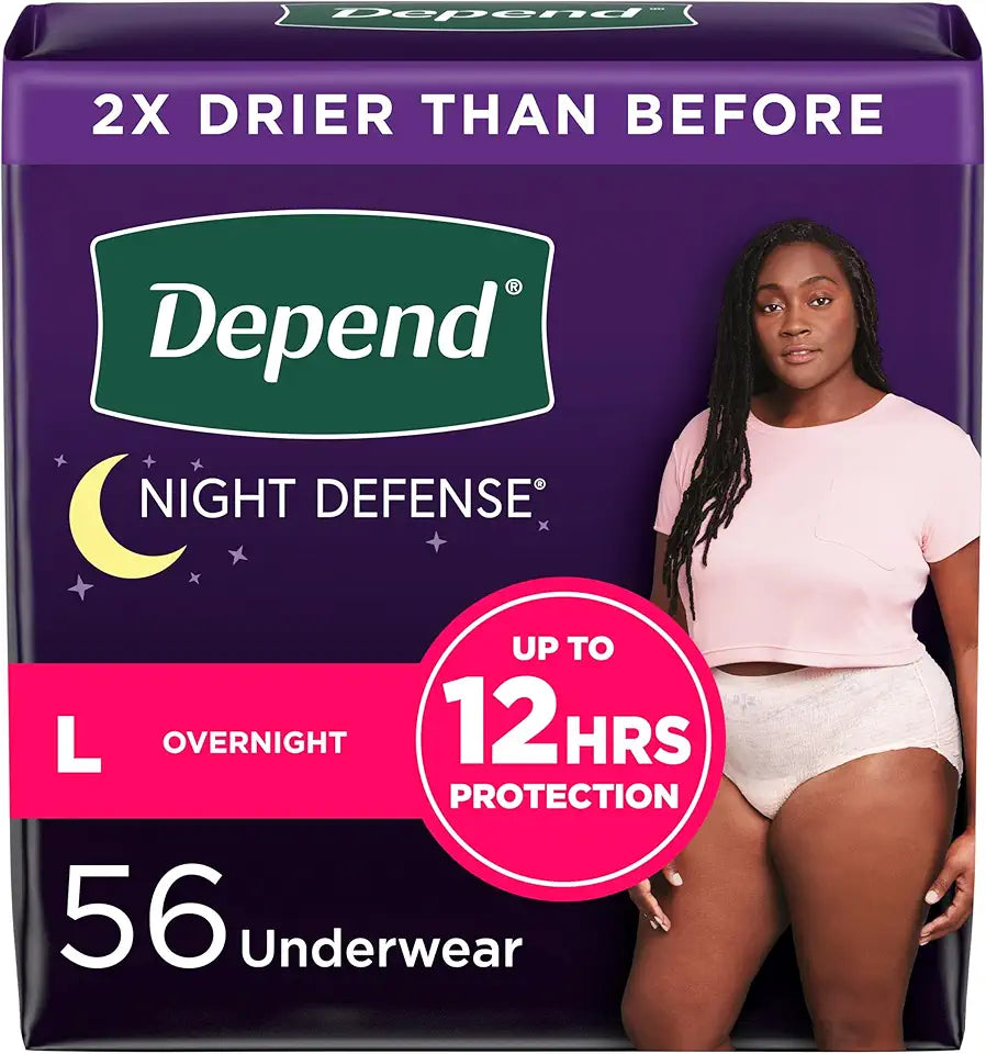 Large Disposable Overnight Incontinence Underwear for Women, 56 Count B650881