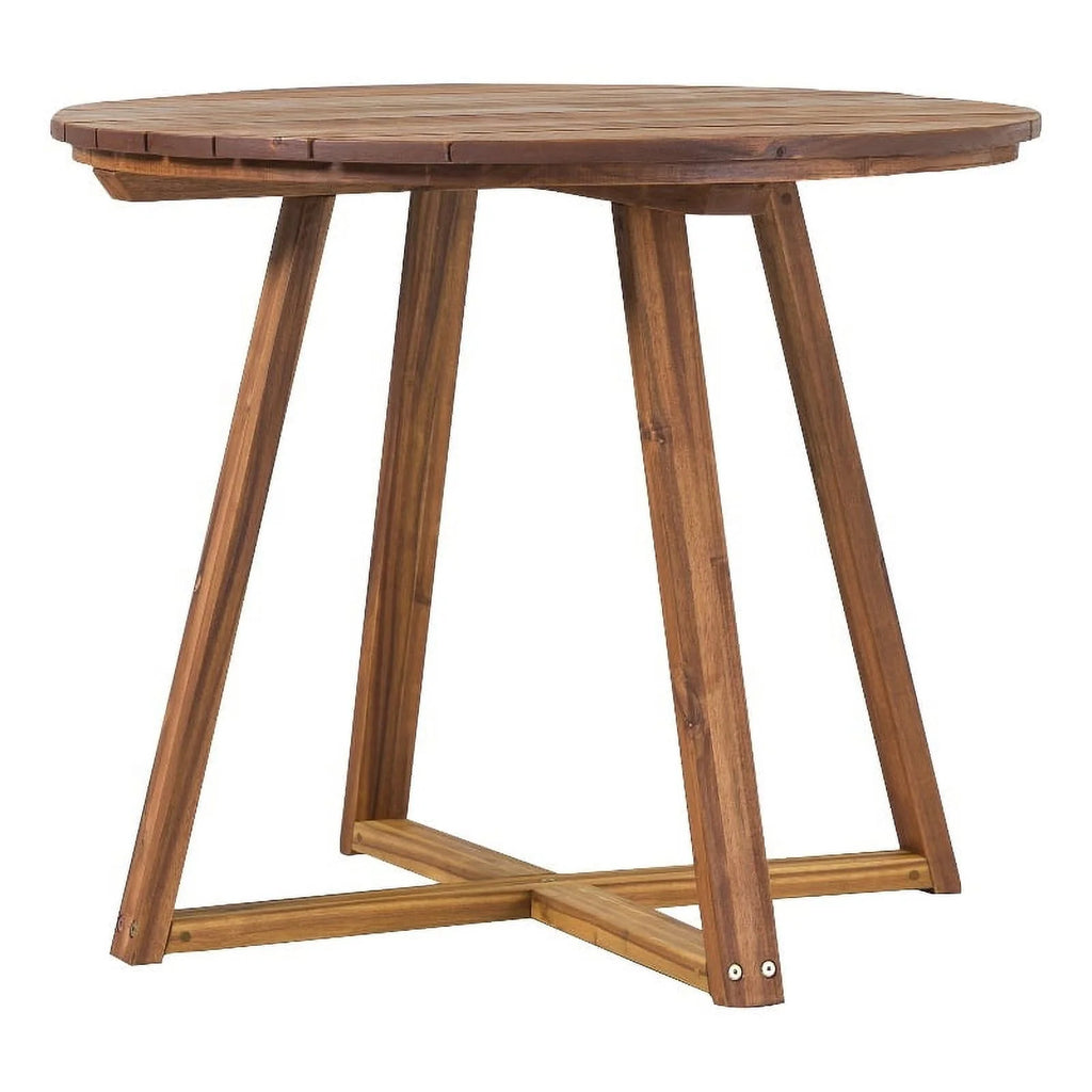 Solid Wood Round Dining Table Brown V314