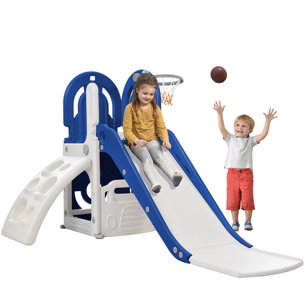 4 in 1 Toddler Climber and Slide Set with Basketball Hoop J412