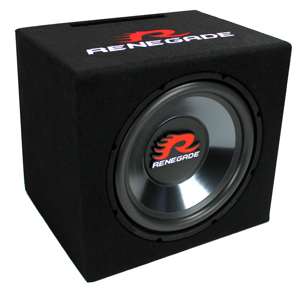 Black Single Car Audio Subwoofer with Enclosure R3181