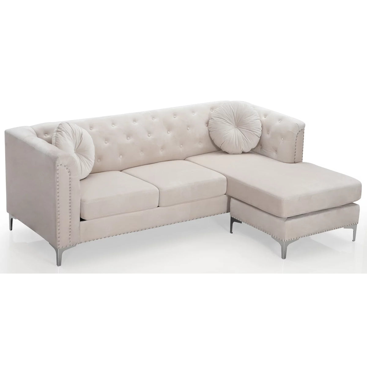 Ivory Sofa Chaise A2870