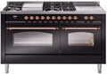 60 Dual Fuel Propane Gas Range Glossy Black Copper Trim M5002
