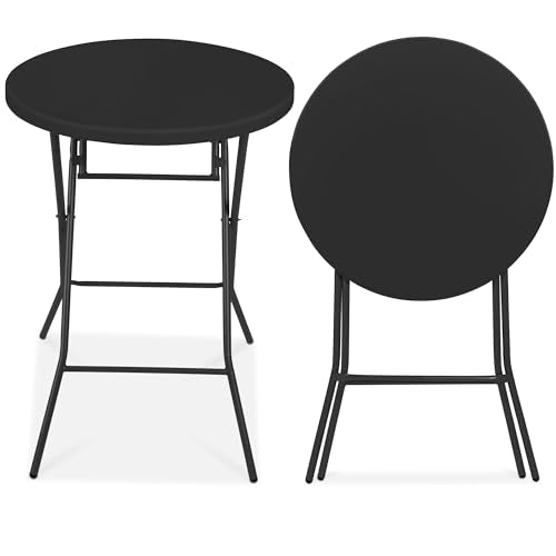 32in Round Folding Bar Height Table White B7673
