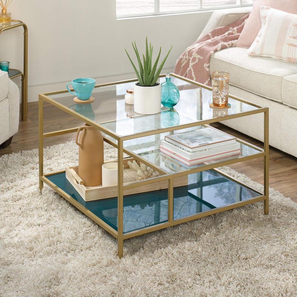 Coffee Table, Satin Gold Finish N36034