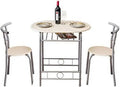 Black Space Saving Dining Table Set with 2 Chairs E2570
