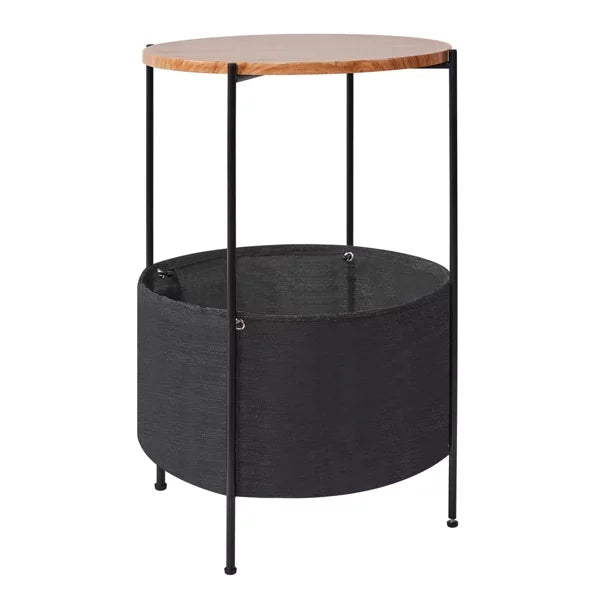 Round Side Table with Storage Basket K837