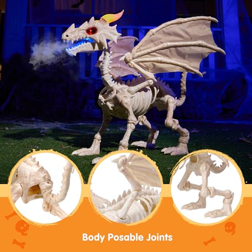 23.6" Mist-Spraying Dragon Skeleton Decoration K899748