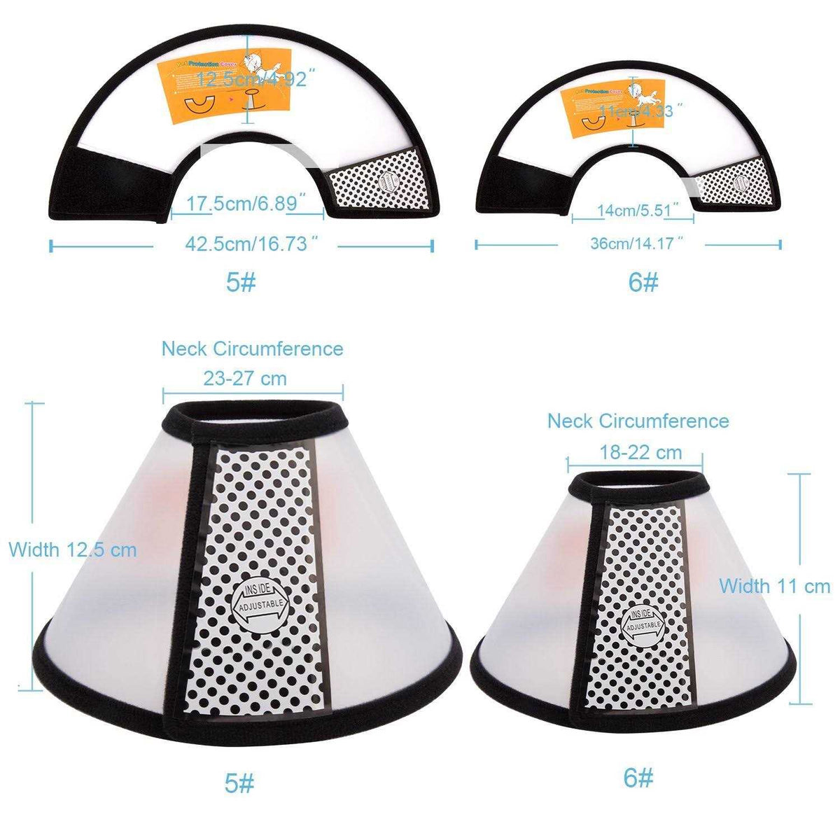 Adjustable Recovery Pet Cone E-Collar C6557
