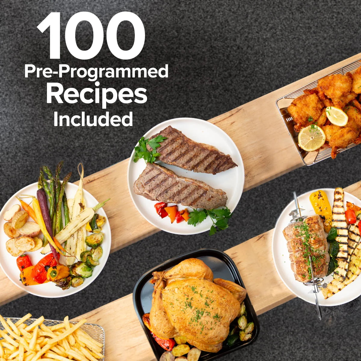 15.5-Quart 1800W Air Fryer with 100 Presets T505564