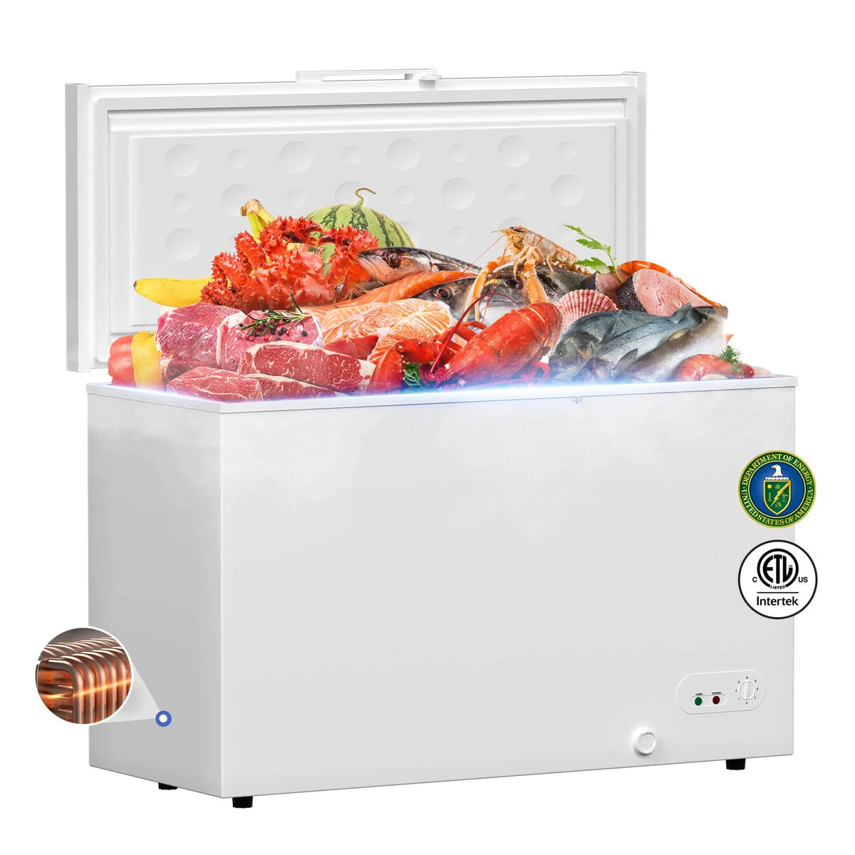 16 Cu.Ft. Chest Freezer with 2 Removable Baskets White G511