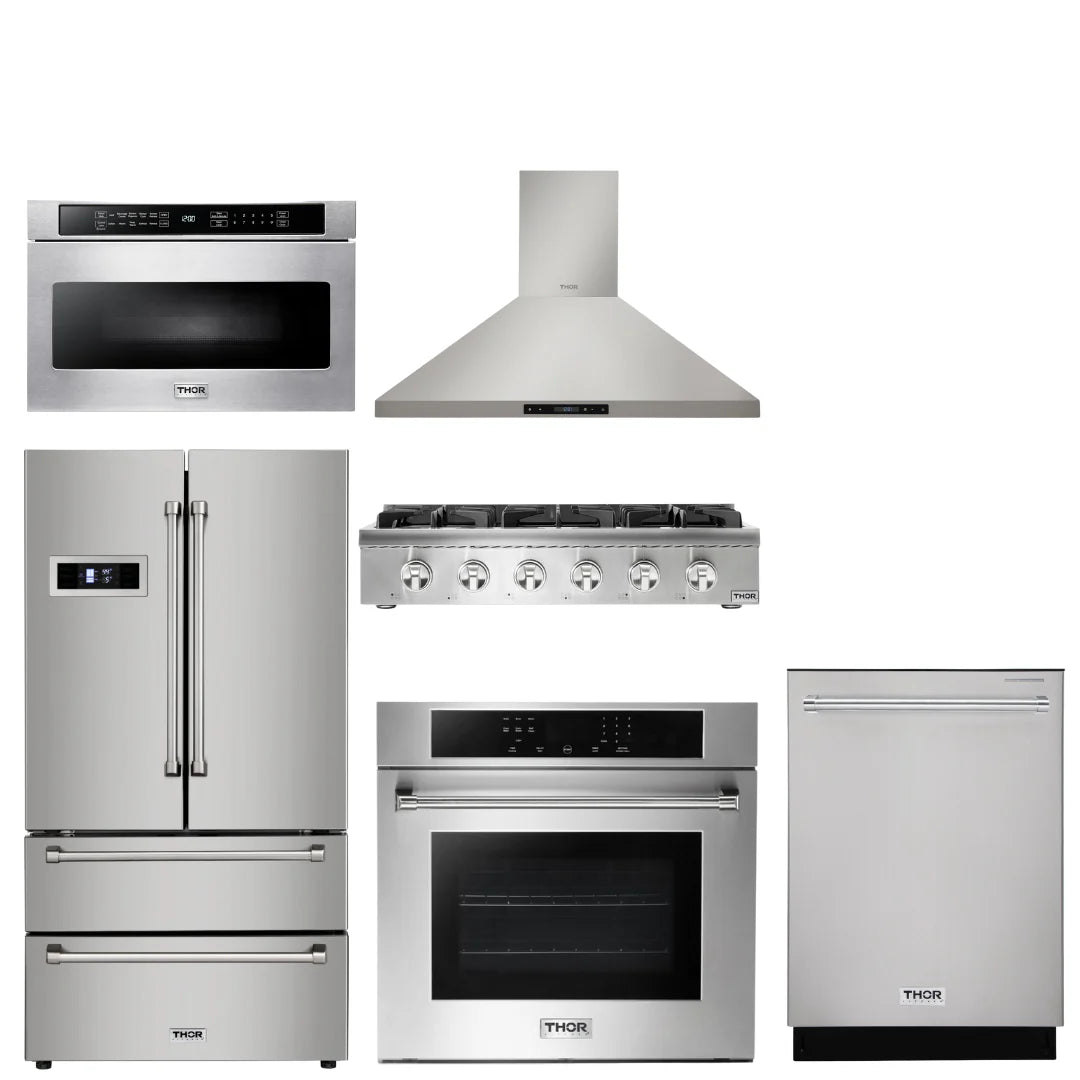 36 Gas Rangetop, Range Hood, Wall Oven, Refrigerator, Dishwasher, Microwave D40759