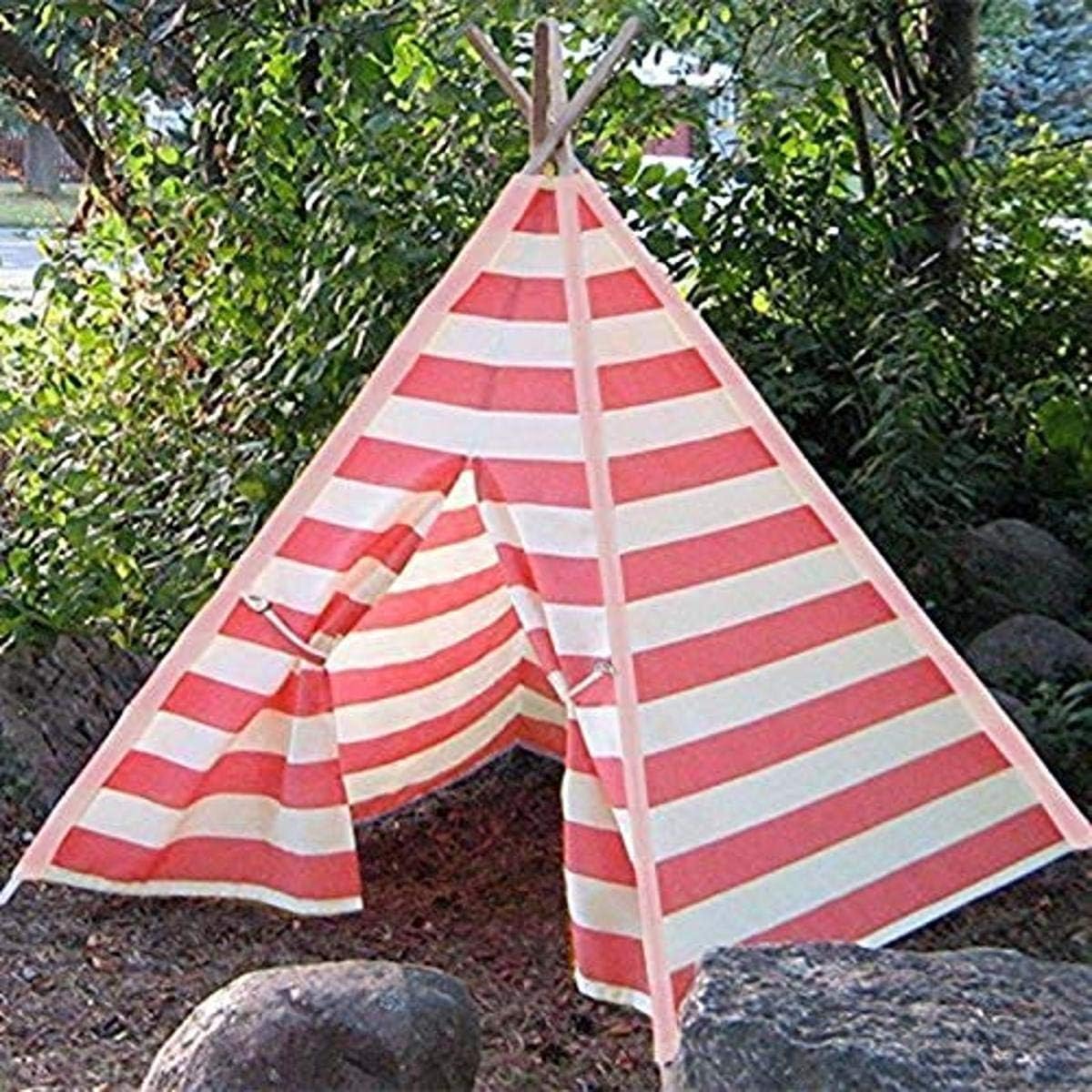 Pink Stripes Teepee Set with Travel Case P9891