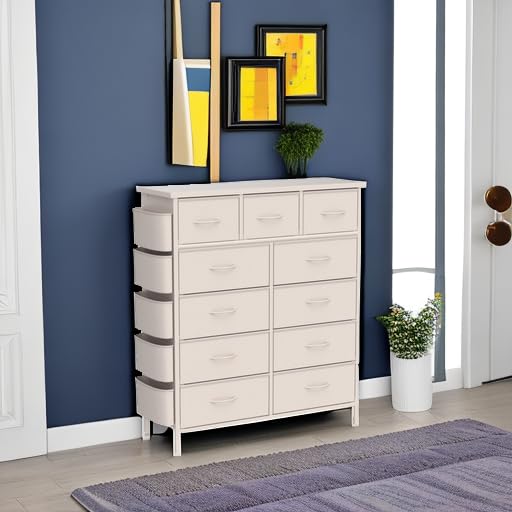 Black 11 Drawer Fabric Storage Dresser with Wood Top G848702