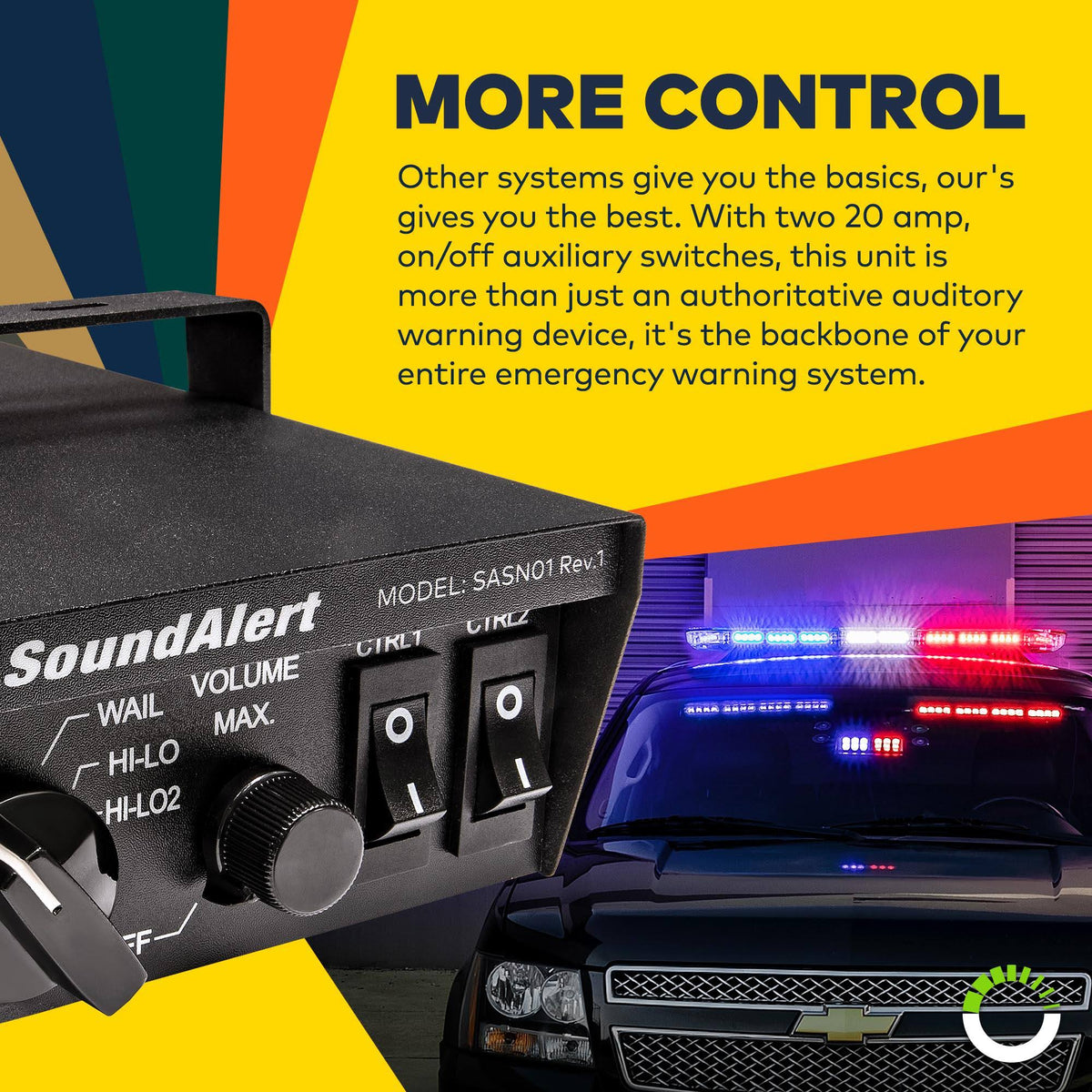 100W Emergency Police Siren Speaker 120-130dB PA System W4406