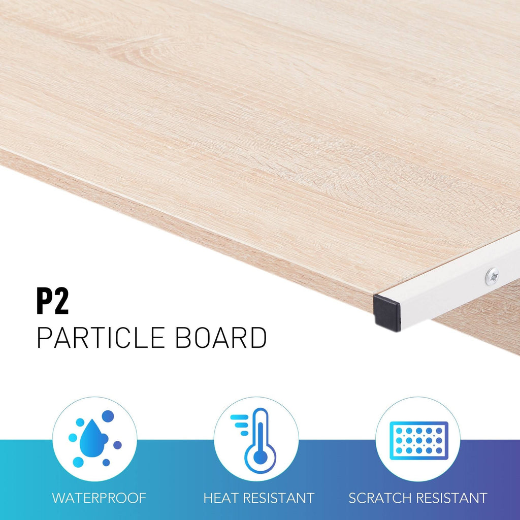 Oak L Shape Computer Desk with Cable Management A86844