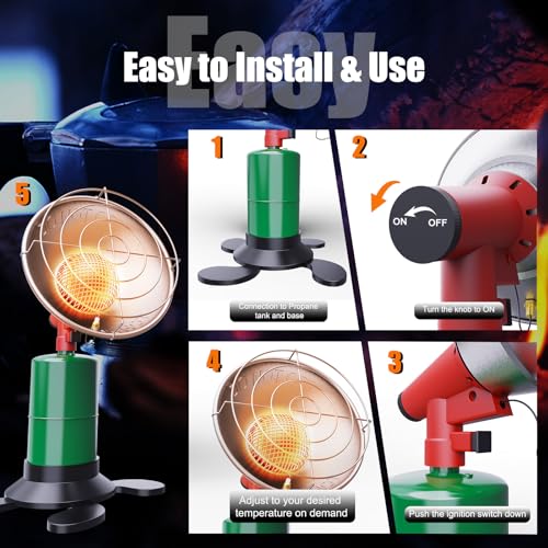 6200BTU Portable Propane Patio Heater with Electronic Ignition R644