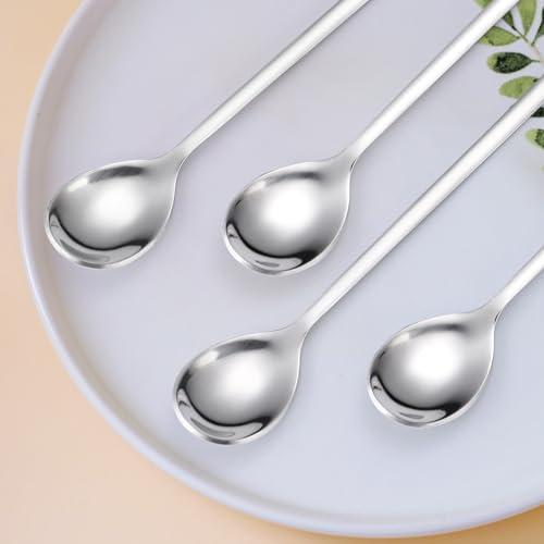 Silver Stainless Steel Dessert Spoons 6 Pieces E49047
