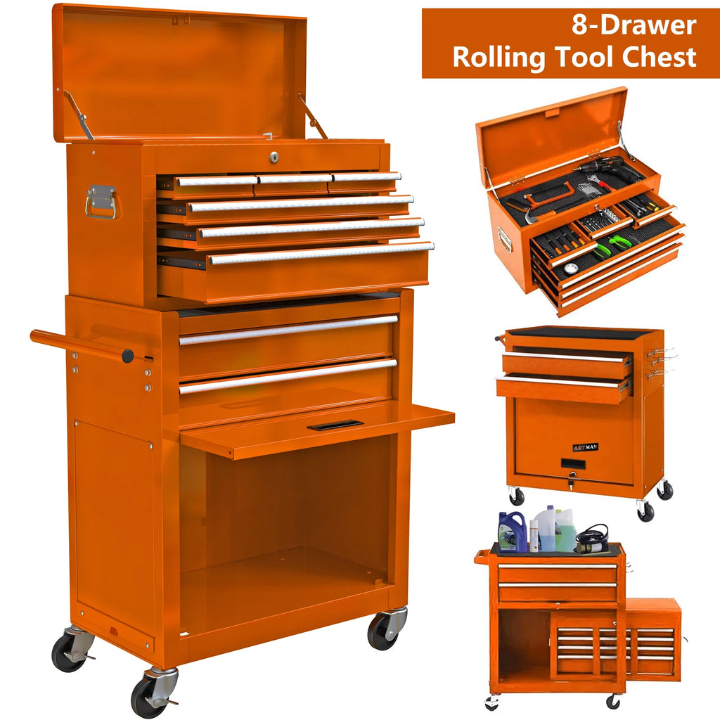 Blue 8 Drawer Rolling Tool Box Y3361