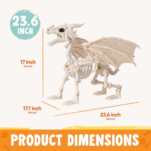 23.6" Mist-Spraying Dragon Skeleton Decoration K899748