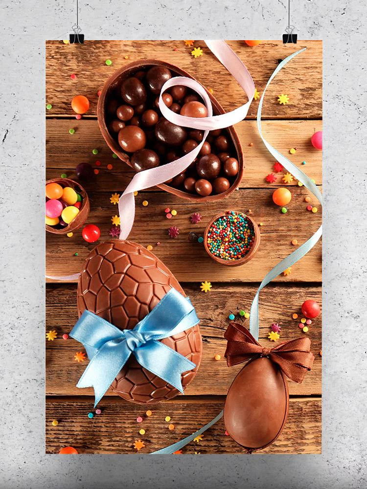 Chocolate Easter Eggs With Bows Poster Y935003