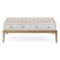 Soft White Wooden Cocktail Table with Gold and Acrylic Accents H4189