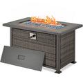 44" Propane Fire Pit Table with 2 Hidden Side Hooks, Dark Gray G1250