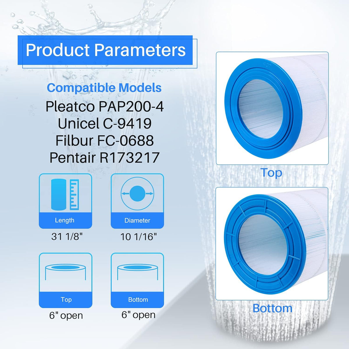 200 sq.ft Pool Filter Cartridge 1 Pack S159