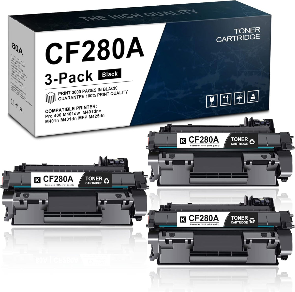 Compatible Black Toner Cartridge 3-Pack X6472