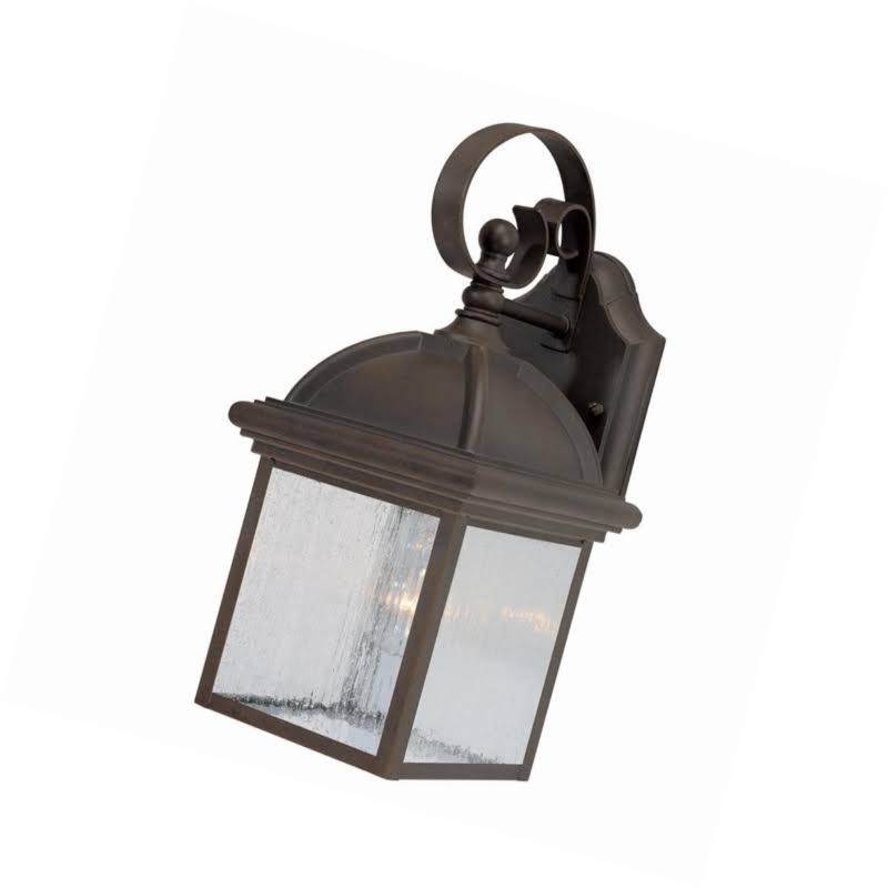 One-Light Exterior Wall Lantern Textured Rust Patina Cast Aluminum L938818