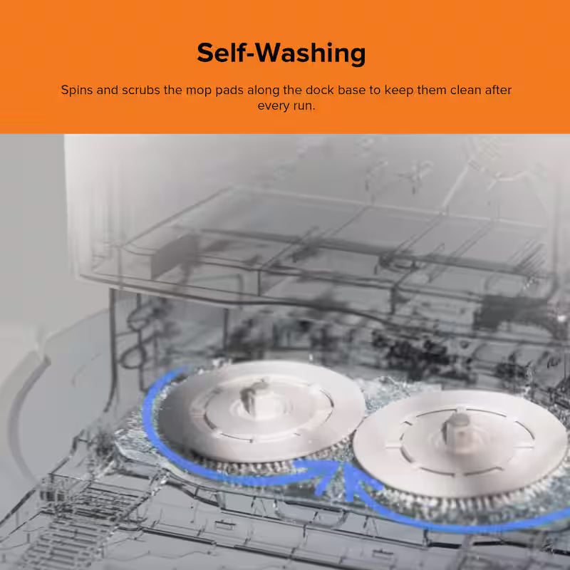Robotic Vacuum and Mop with Self-Emptying, Self-Drying, White X9162