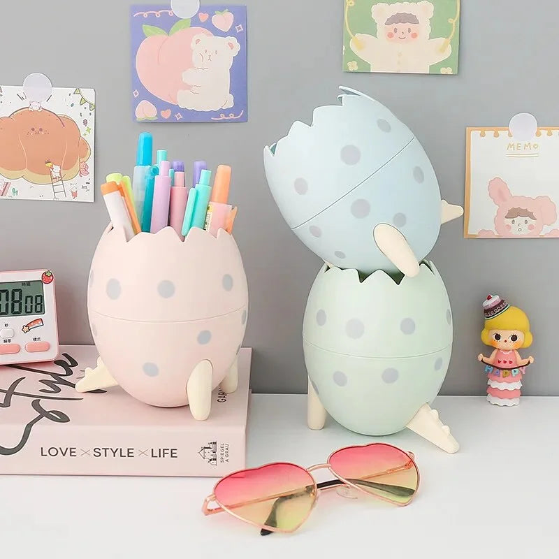 Kawaii Dinosaur Egg Pen Holder Large Capacity Desktop Stationery Storage Box I214555