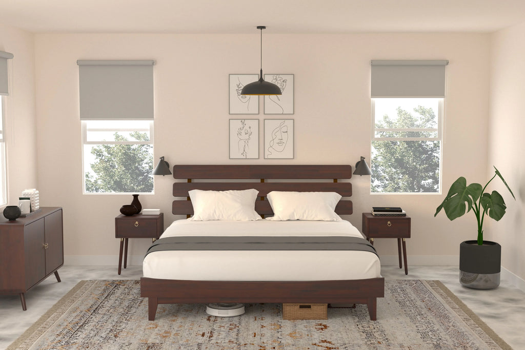 Queen Bed Frame with Adjustable Headboard L900