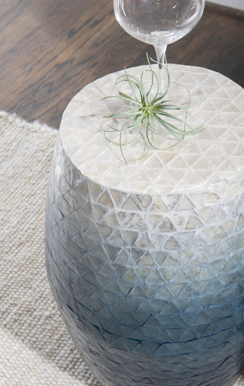 Blue Off-White Accent Side Table I134612