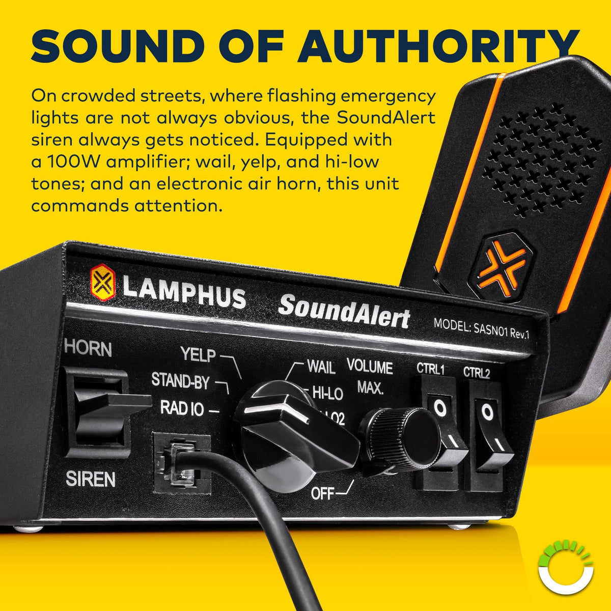 100W Emergency Police Siren Speaker 120-130dB PA System W4406